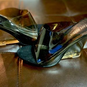 The glass slipper wedge black size 8